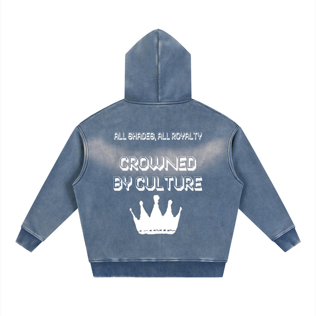 Sunfade Two-way Zipper Boxy Fleece Hoodie